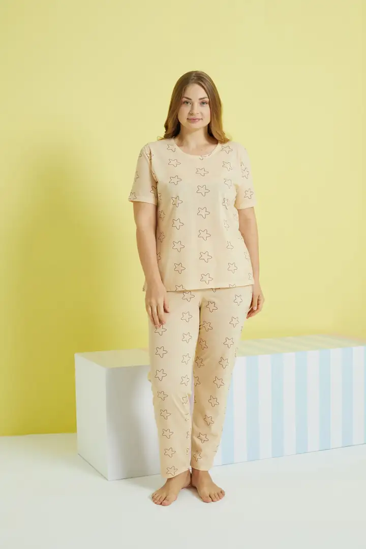 Curve Büyük Beden Battal Boy Örme Pijama Takımı