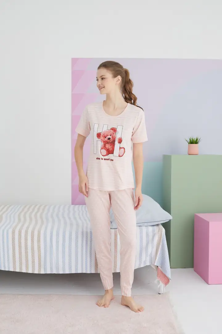 Pamuklu Örme Pijama Takım