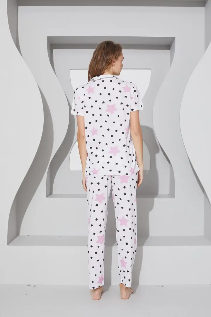 Örme Düğmeli Pijama Takım 7755