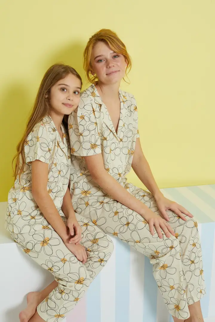 Örme Düğmeli Pijama Takım 24108022