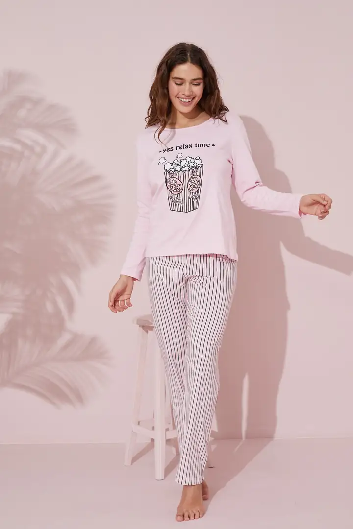 Pamuklu Örme Pijama Takım 24241064
