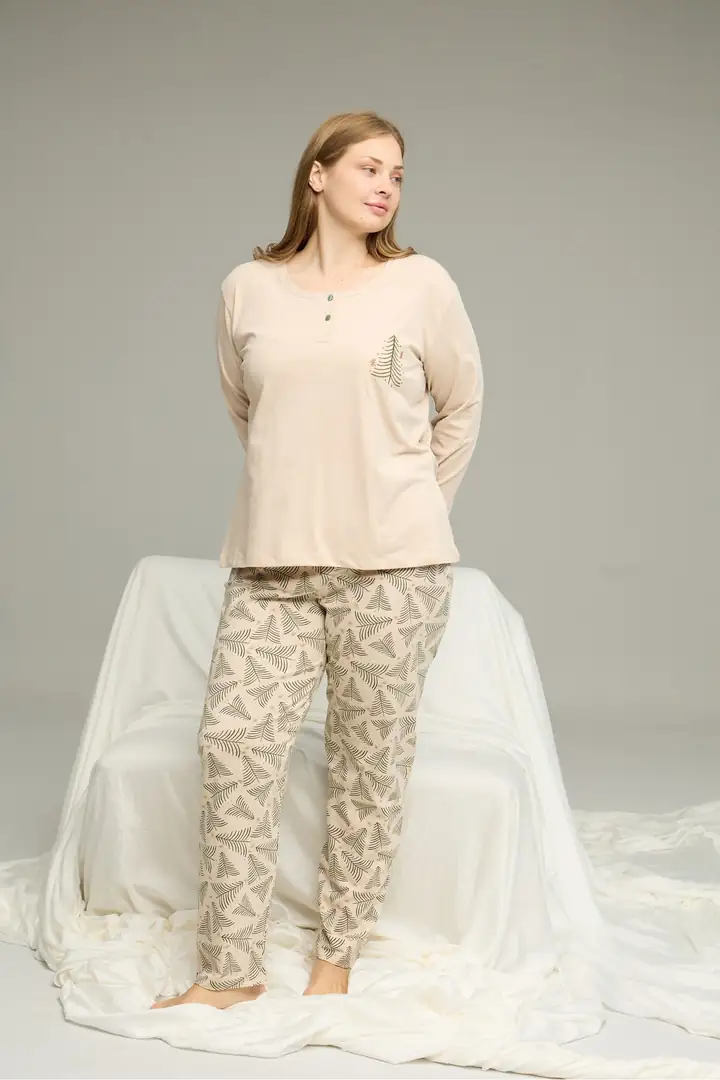 Curve Büyük Beden Battal Boy Pamuklu Pijama Takım25240804