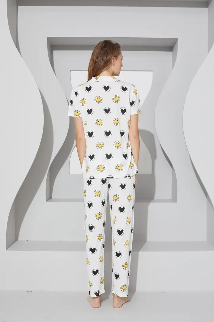 Örme Düğmeli Pijama Takım 7756