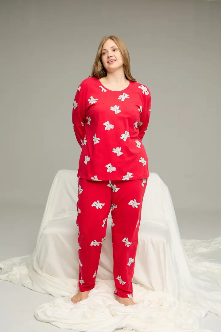Curve Büyük Beden Battal Boy Pamuklu Pijama Takım25240765