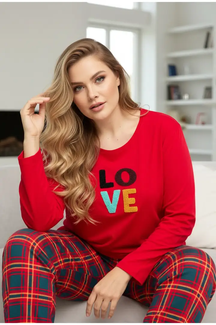 Curve Büyük Beden Battal Boy Pamuklu Pijama Takım25240814