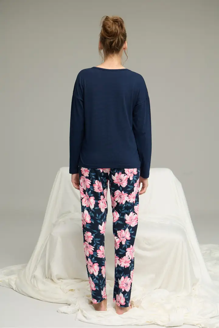 Dantel Detaylı Örme Pamuklu Pijama Takım 25240252