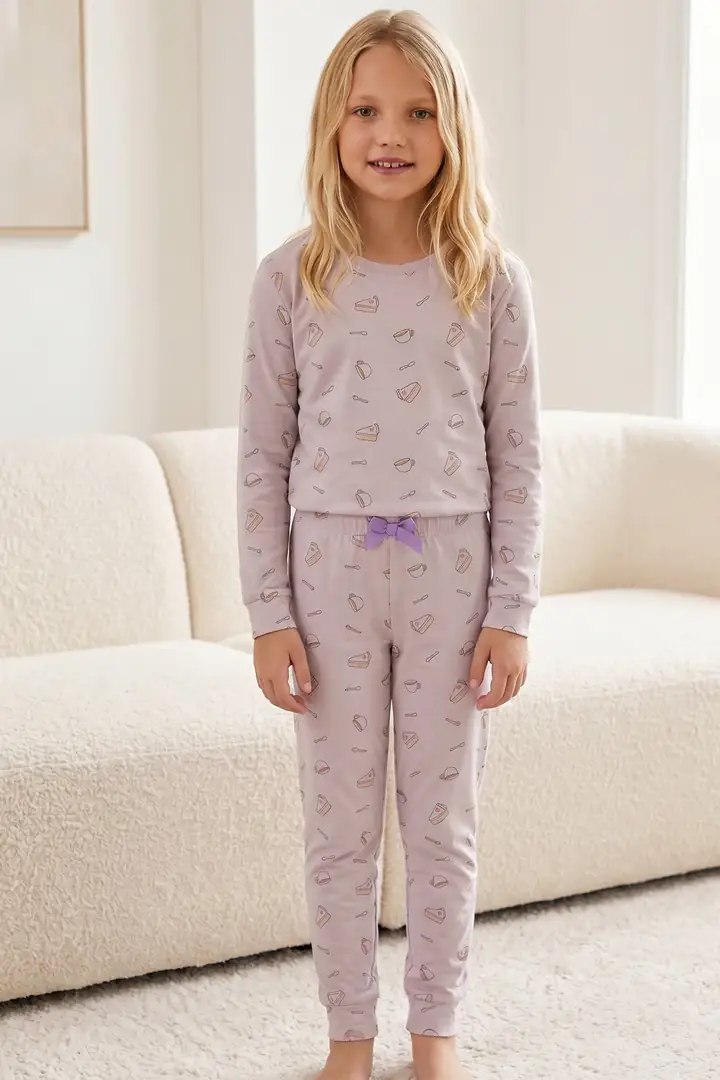 Pamuklu Likralı Örme Pijama Takım 26241179