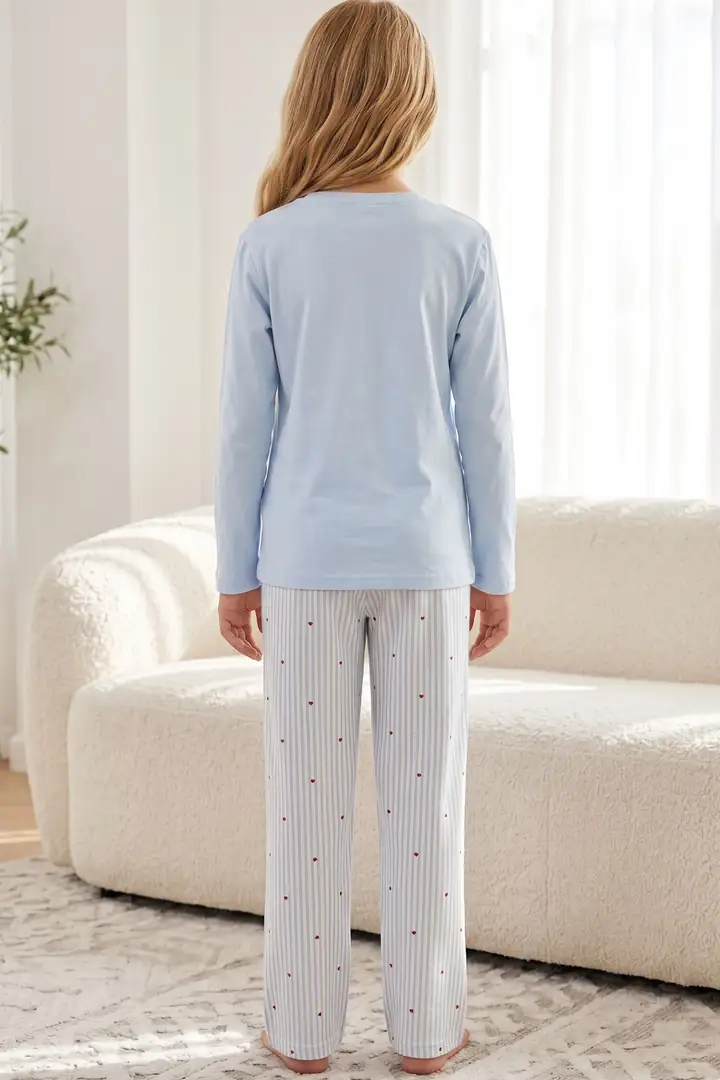 Pamuklu Likralı Örme Pijama Takım 26241167