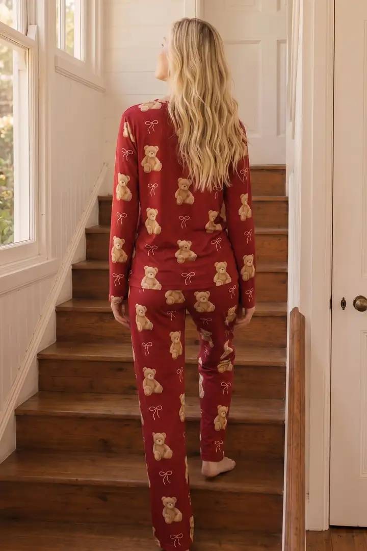 Desenli Termal Kumaşlı Ultra Soft Yumuşak Örme Pijama Takımı 26226319
