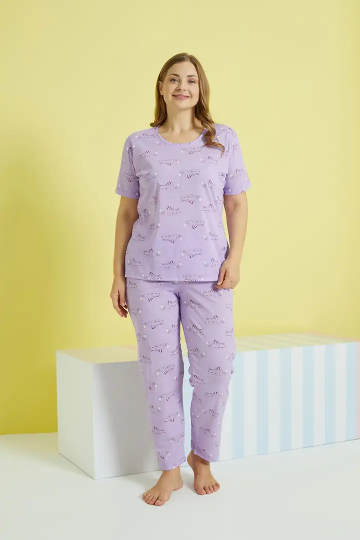 Curve Büyük Beden Battal Boy Örme Pijama Takımı