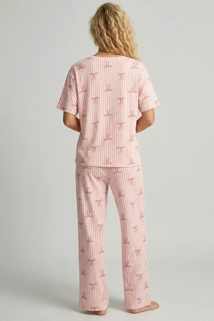 İnce Soft Örme Mevsimlik Pijama Takımı 8003