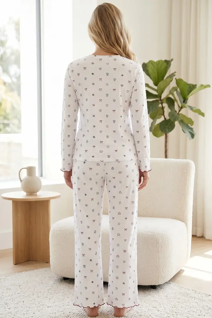 Pamuklu Likralı Örme Pijama Takım 26241165