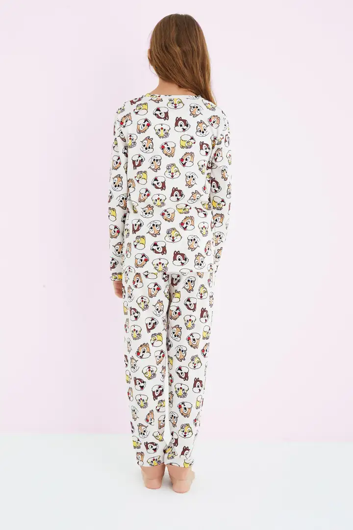 Kız Çocuk Renkli Desenli Pamuklu Pijama Takım 24225702
