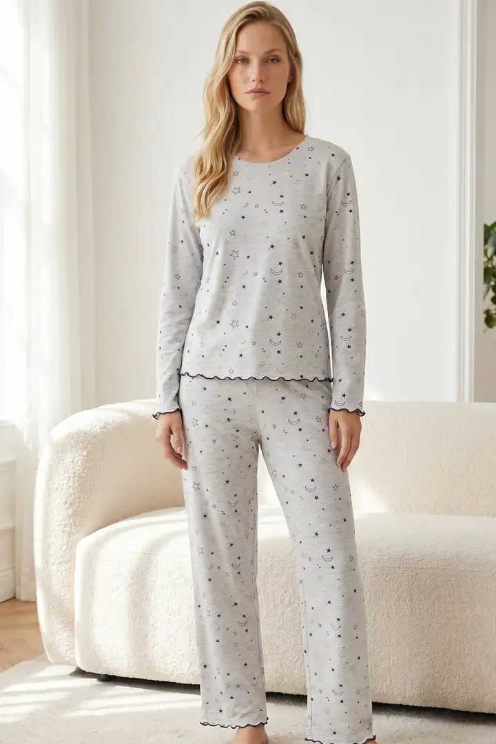 Likralı Örme Pijama Takım 26240326