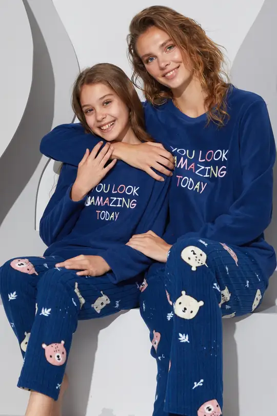 Alt-Üst Polar Pijama Takım 24223061 - Lacivert