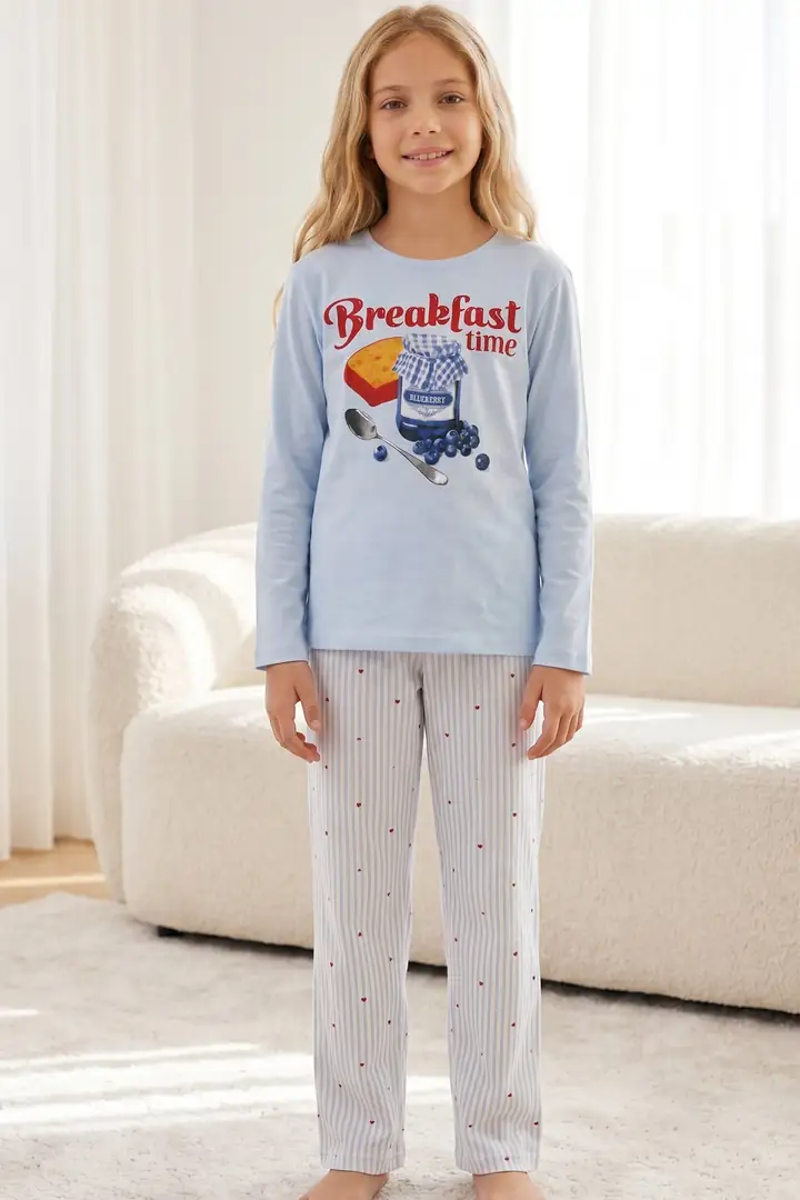 Pamuklu Likralı Örme Pijama Takım 26241167