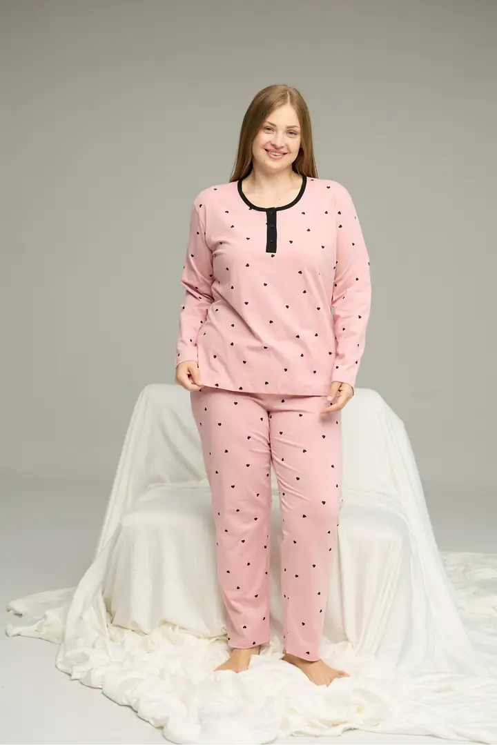 Curve Büyük Beden Battal Boy Pamuklu Pijama Takım25240825