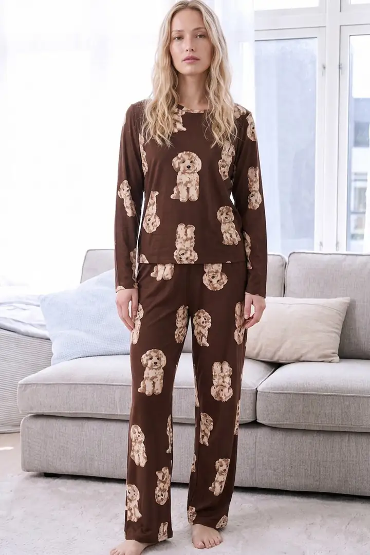 Desenli Termal Kumaşlı Ultra Soft Yumuşak Örme Pijama Takımı 26226905