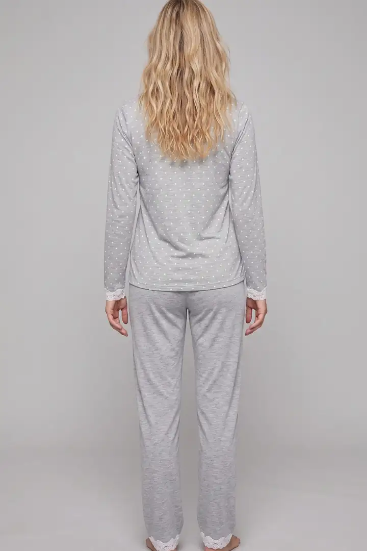 Dantelli Örme Pijama Takımı 8030