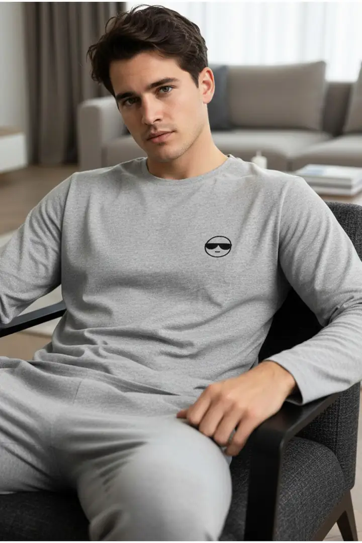 Uzun Kollu Örme Erkek Pijama Takım 7795