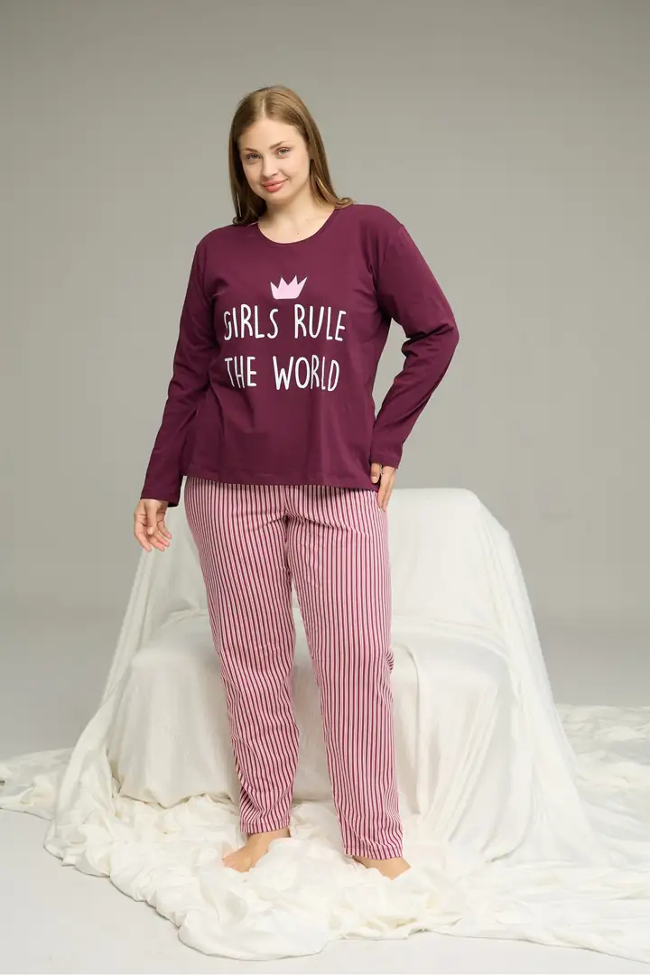 Curve Büyük Beden Battal Boy Pamuklu Pijama Takım25240830