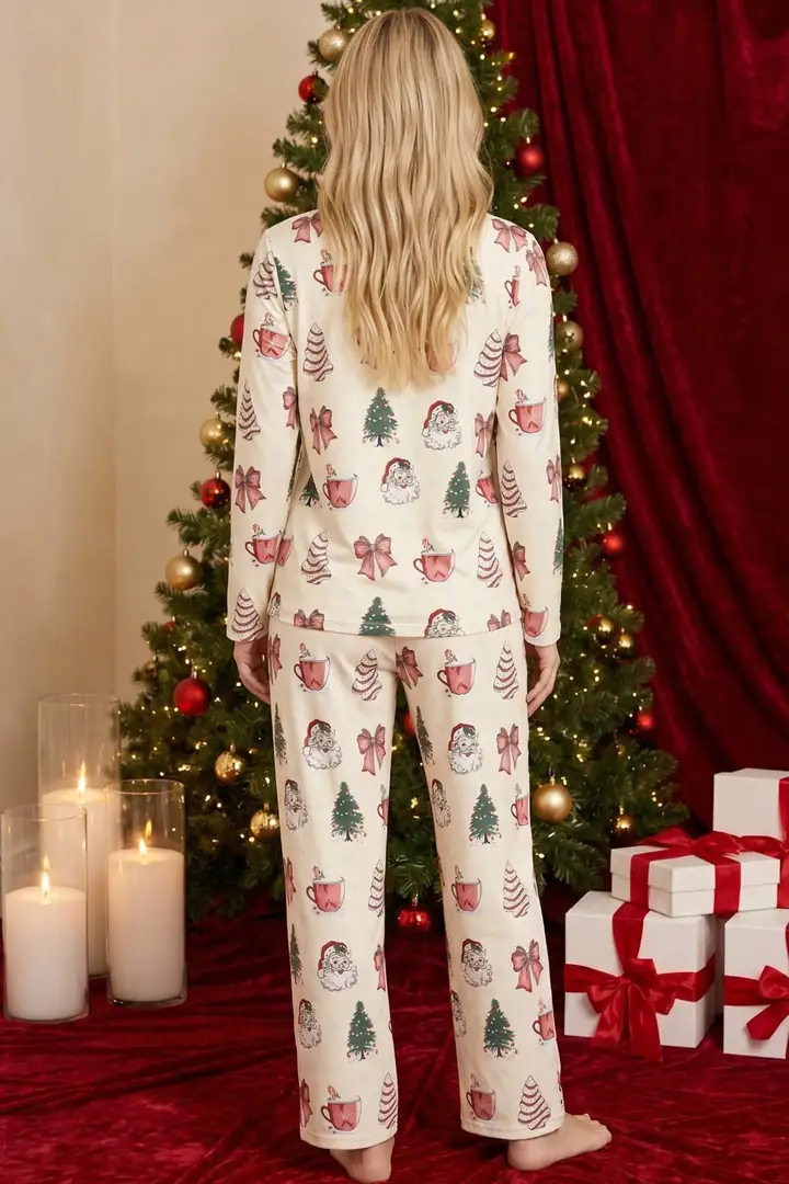 Yılbaşı Temalı Desenli Termal Kumaşlı Ultra Soft Yumuşak Örme Pijama Takımı 26226910