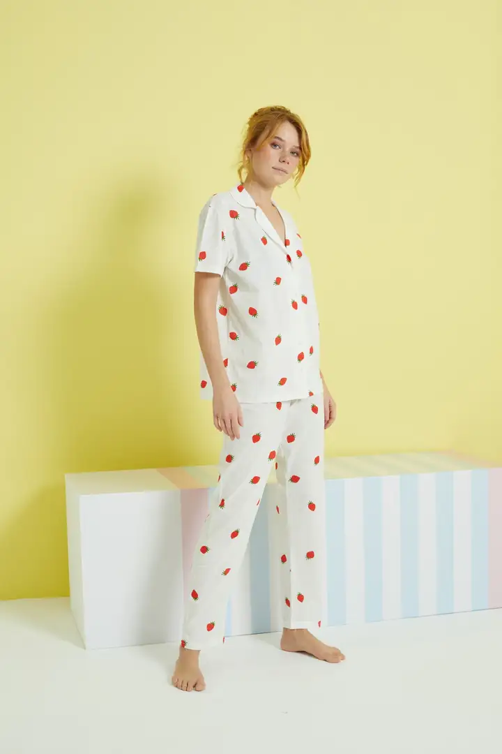 Örme Düğmeli Pijama Takım 24108024