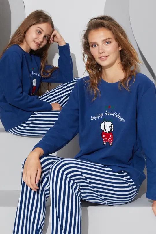 Alt-Üst Polar Pijama Takım 24223083 - Lacivert