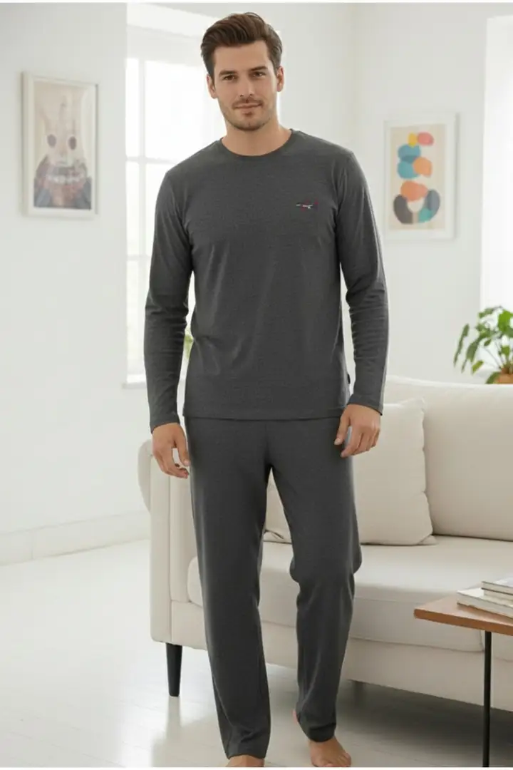 Uzun Kollu Örme Erkek Pijama Takım 7795