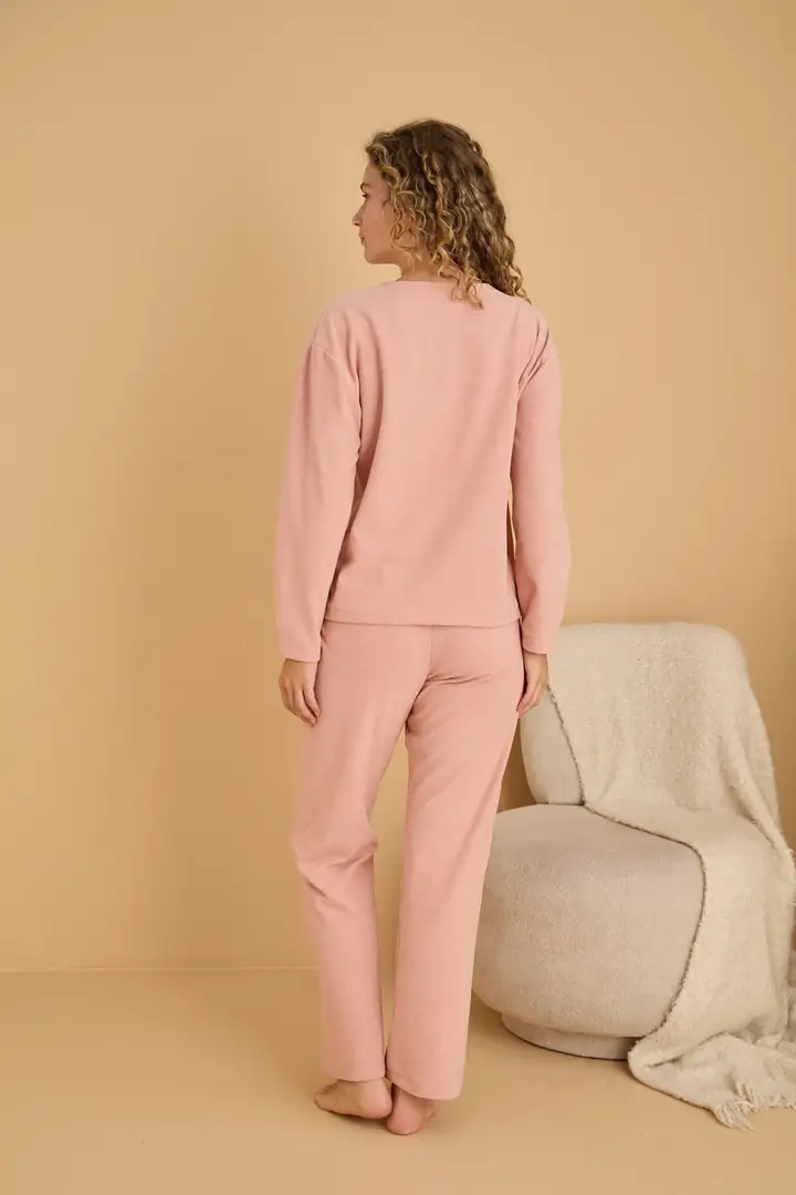 Nakışlı Havlu Kumaş Örme Pijama Takım 25226008