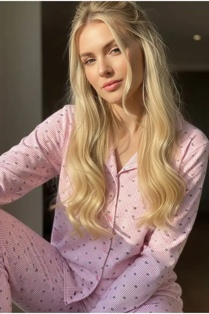 Mevsimlik İnce Düğmeli Örme Pijama Takım 7978
