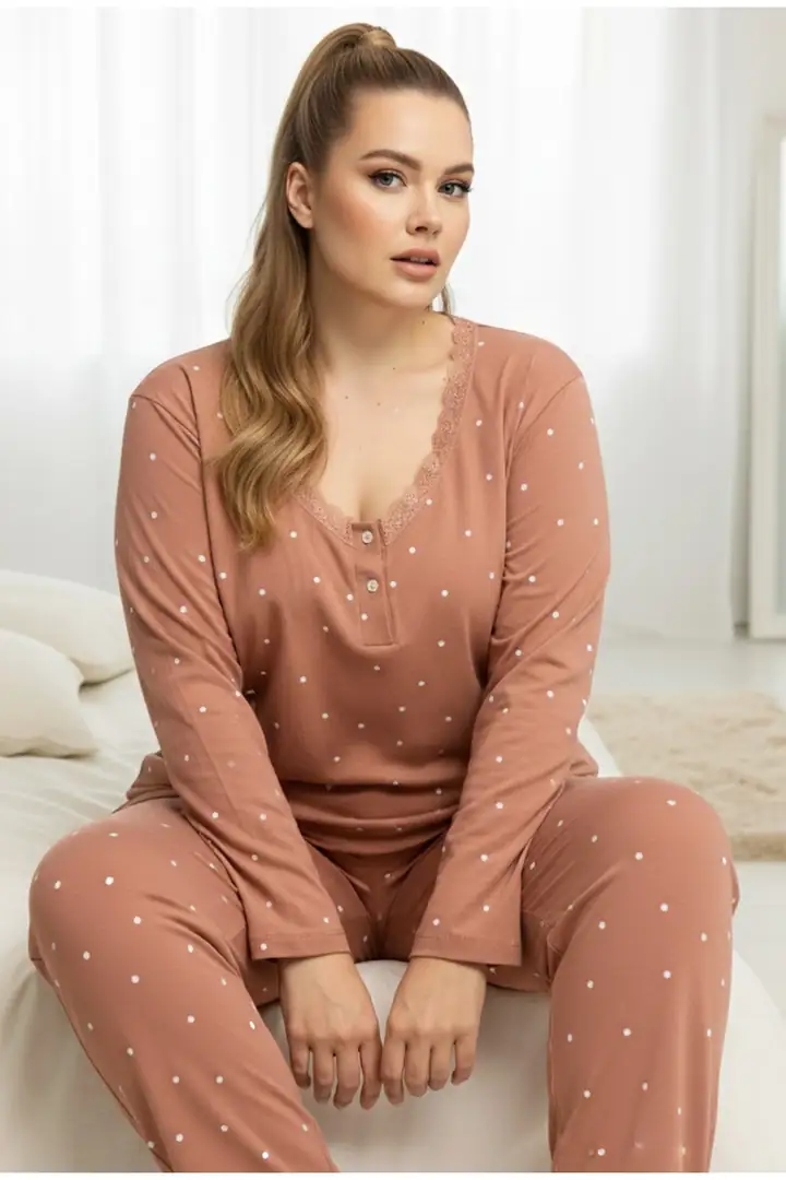 Curve Büyük Beden Battal Boy Pamuklu Pijama Takım25240859