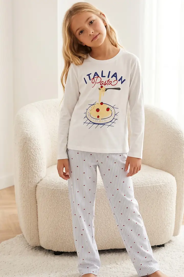 Pamuklu Likralı Örme Pijama Takım 26241169