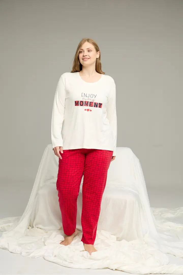 Curve Büyük Beden Battal Boy Pamuklu Pijama Takım25240791