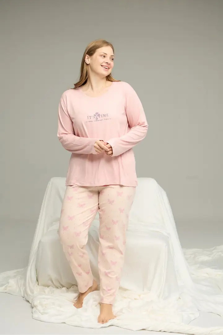 Curve Büyük Beden Battal Boy Pamuklu Pijama Takım25240803