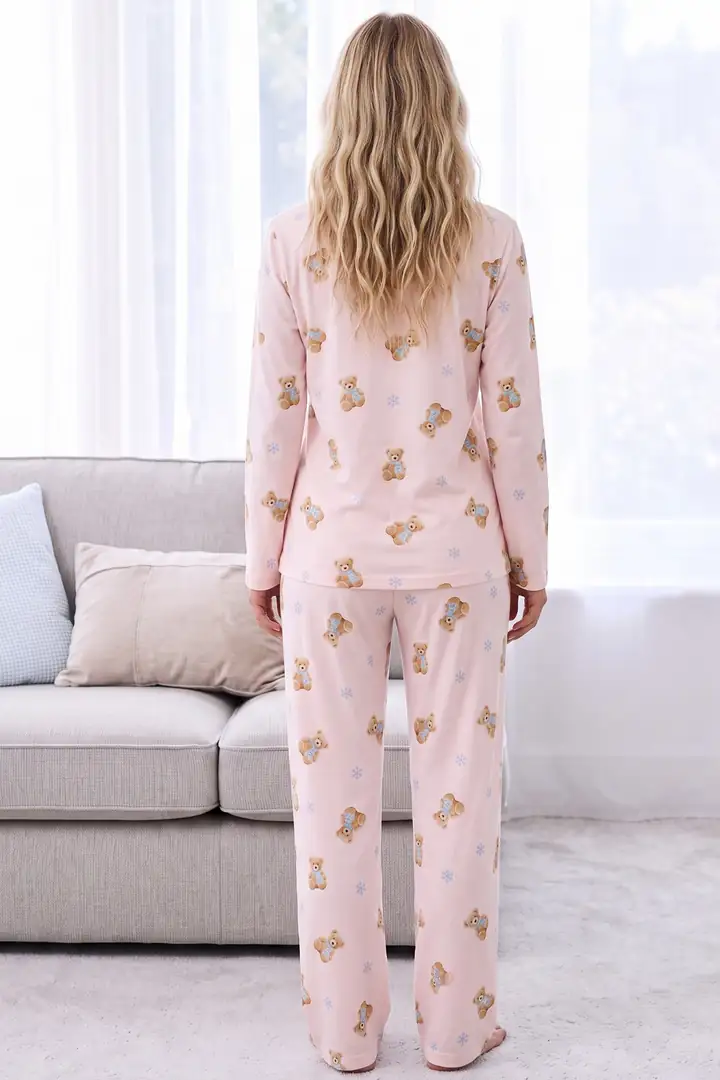 Desenli Termal Kumaşlı Ultra Soft Yumuşak Örme Pijama Takımı 26226912