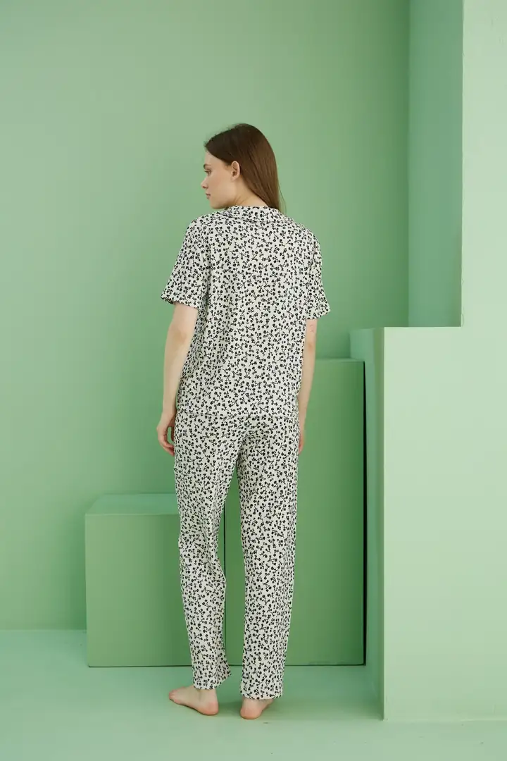Bürümcük Krınkıl Kumaş Örme Düğmeli Pijama Takım 25118548