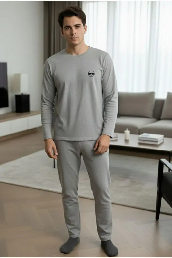 Uzun Kollu Örme Erkek Pijama Takım 7795