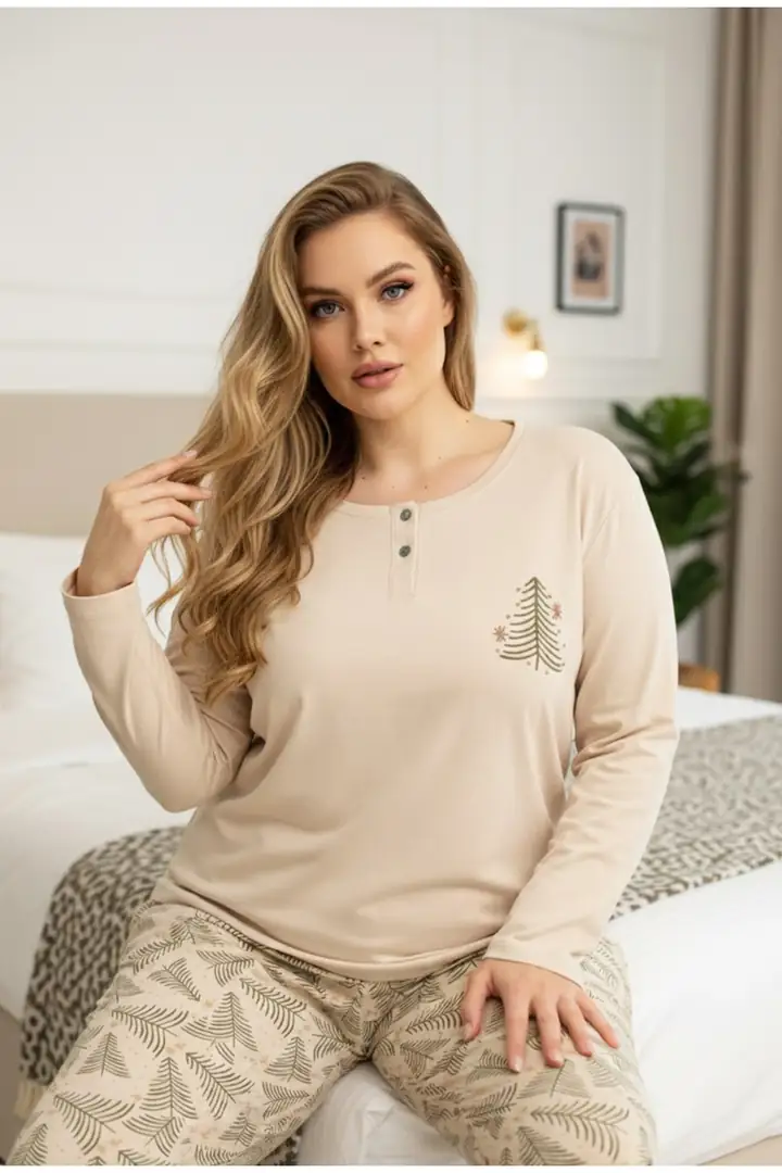 Curve Büyük Beden Battal Boy Pamuklu Pijama Takım25240804