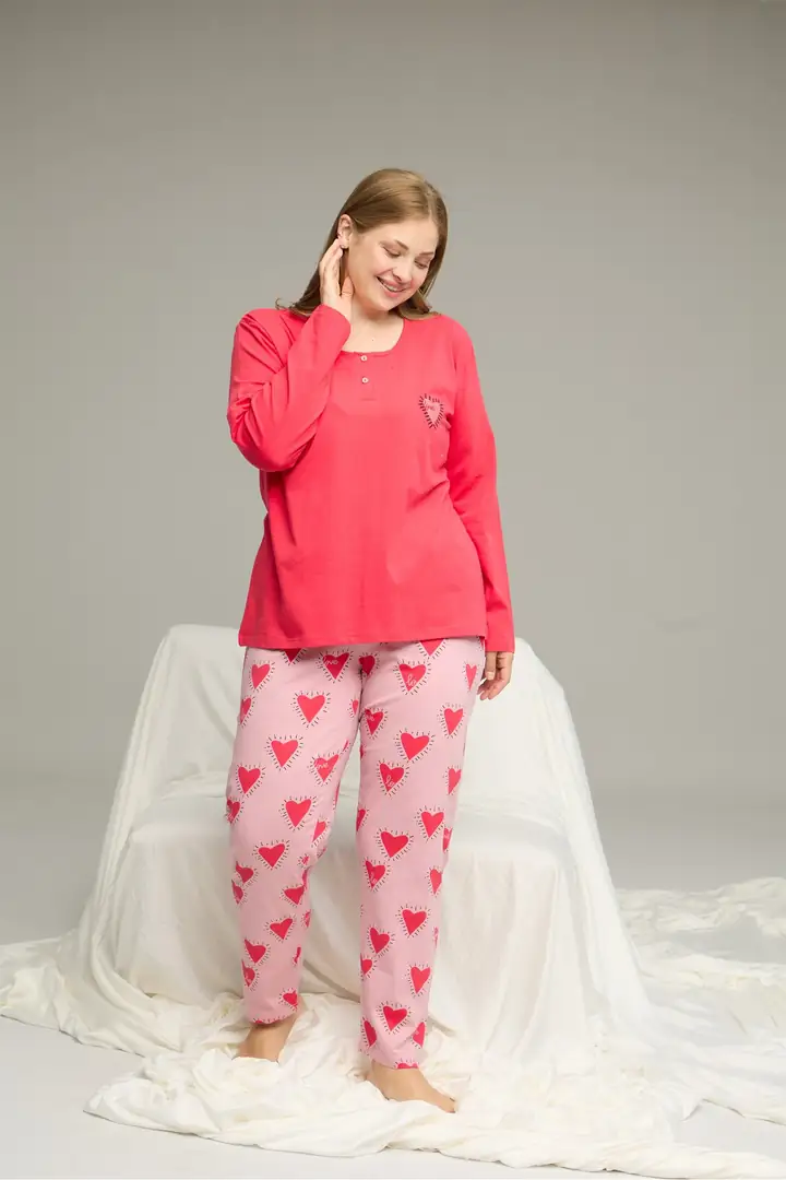 Curve Büyük Beden Battal Boy Pamuklu Pijama Takım25240795
