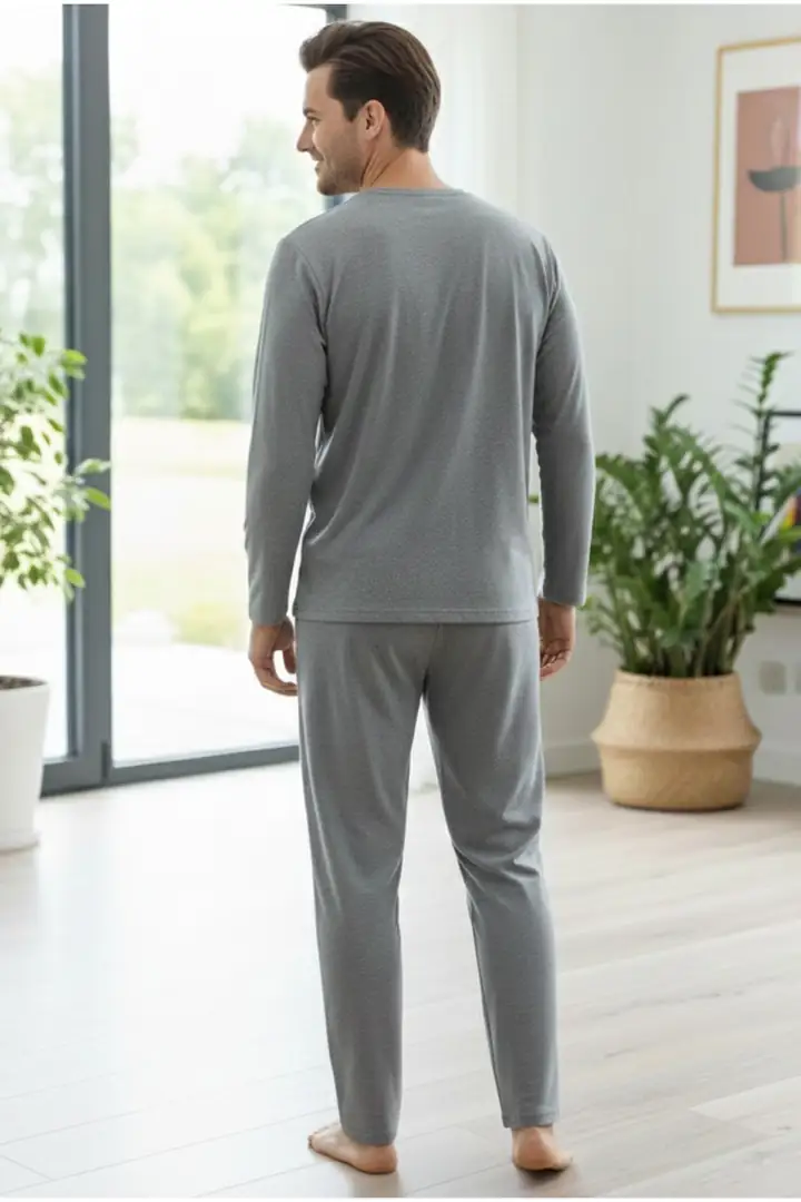 Uzun Kollu Örme Erkek Pijama Takım 7795