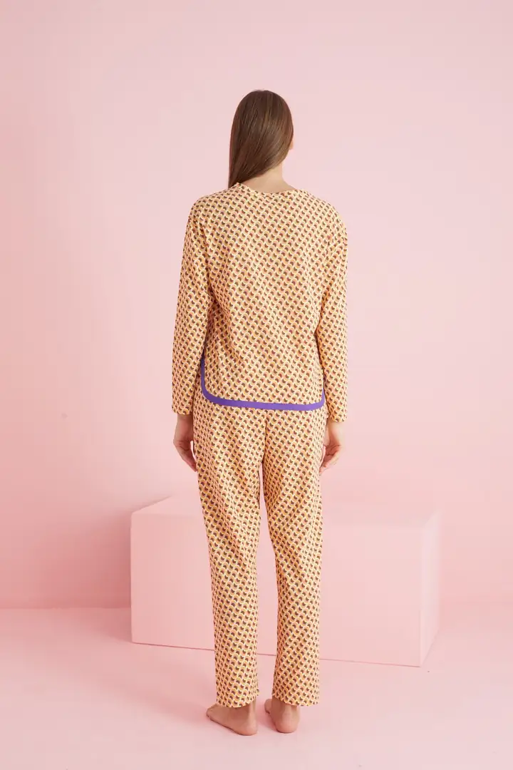 Biyeli Örme Pijama Takım 7776