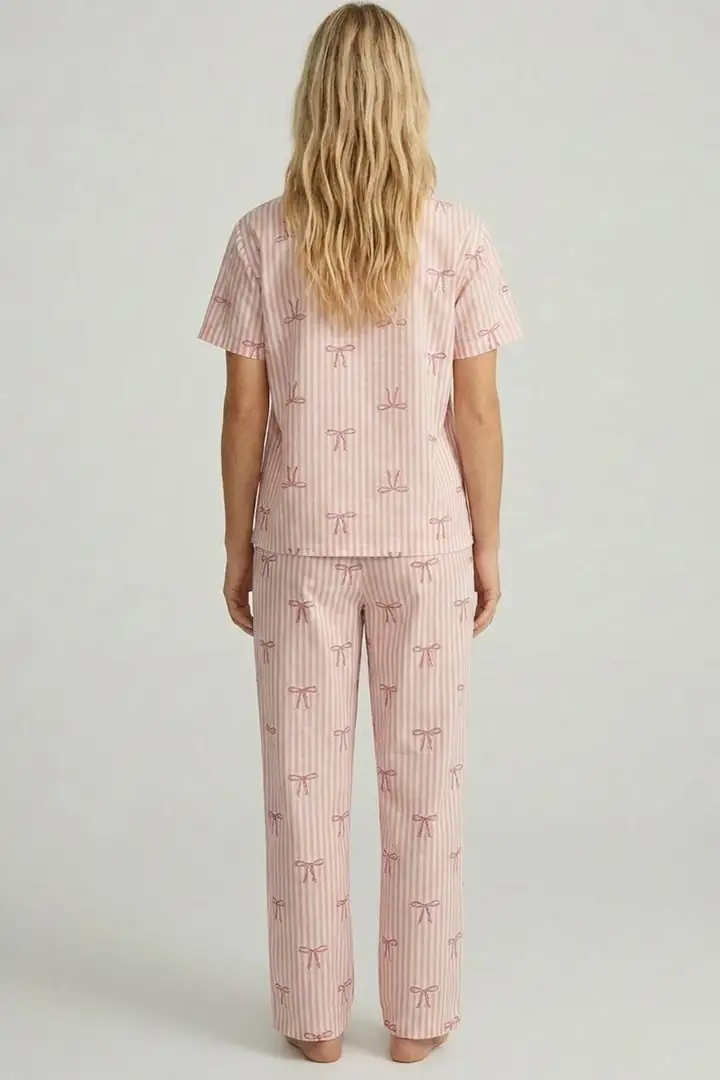 İnce Soft Örme Mevsimlik Düğmeli Pijama Takımı 8002