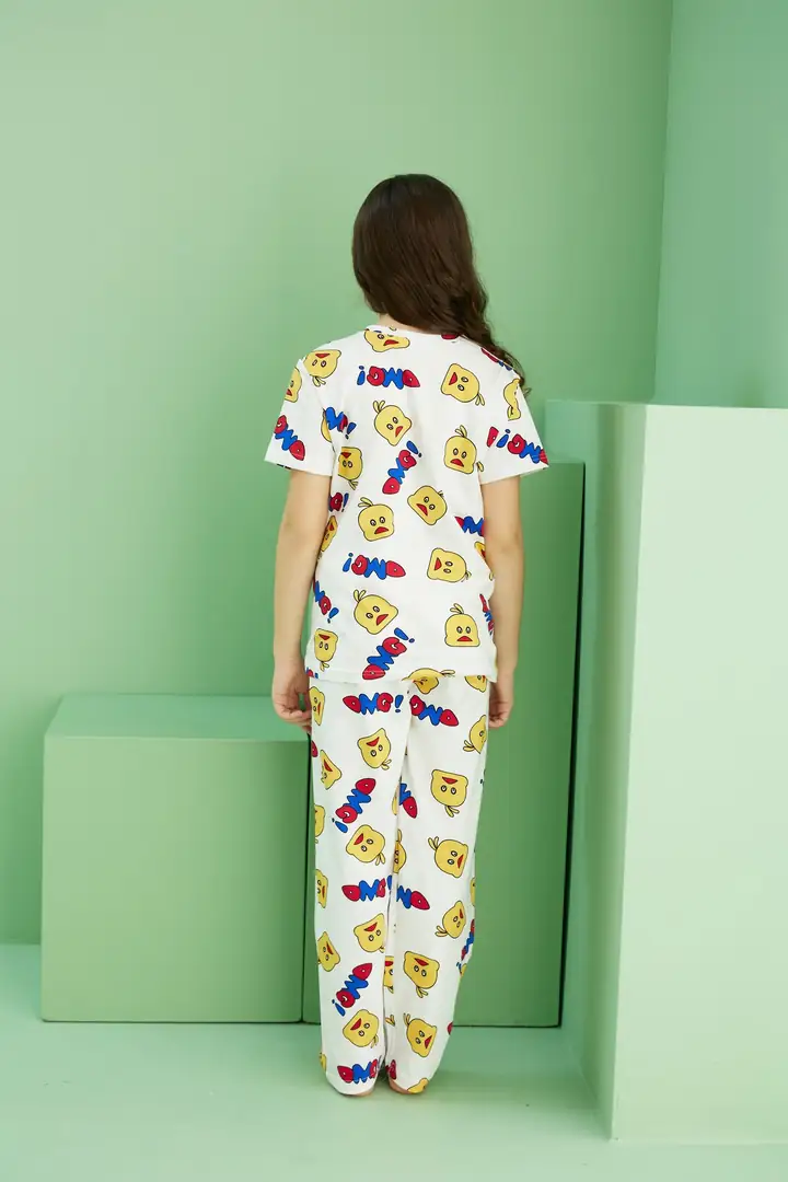 Pamuklu Bisiklet Yaka Örme Pijama Takım 25107157
