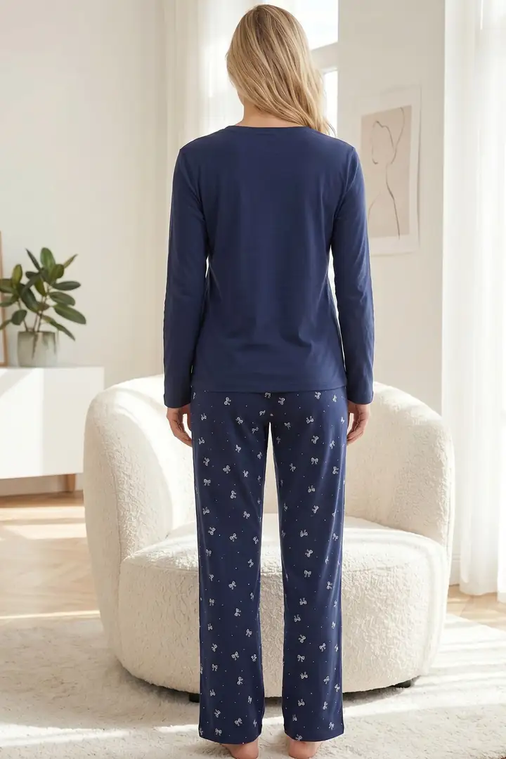 Pamuklu Likralı Örme Pijama Takım 26241164