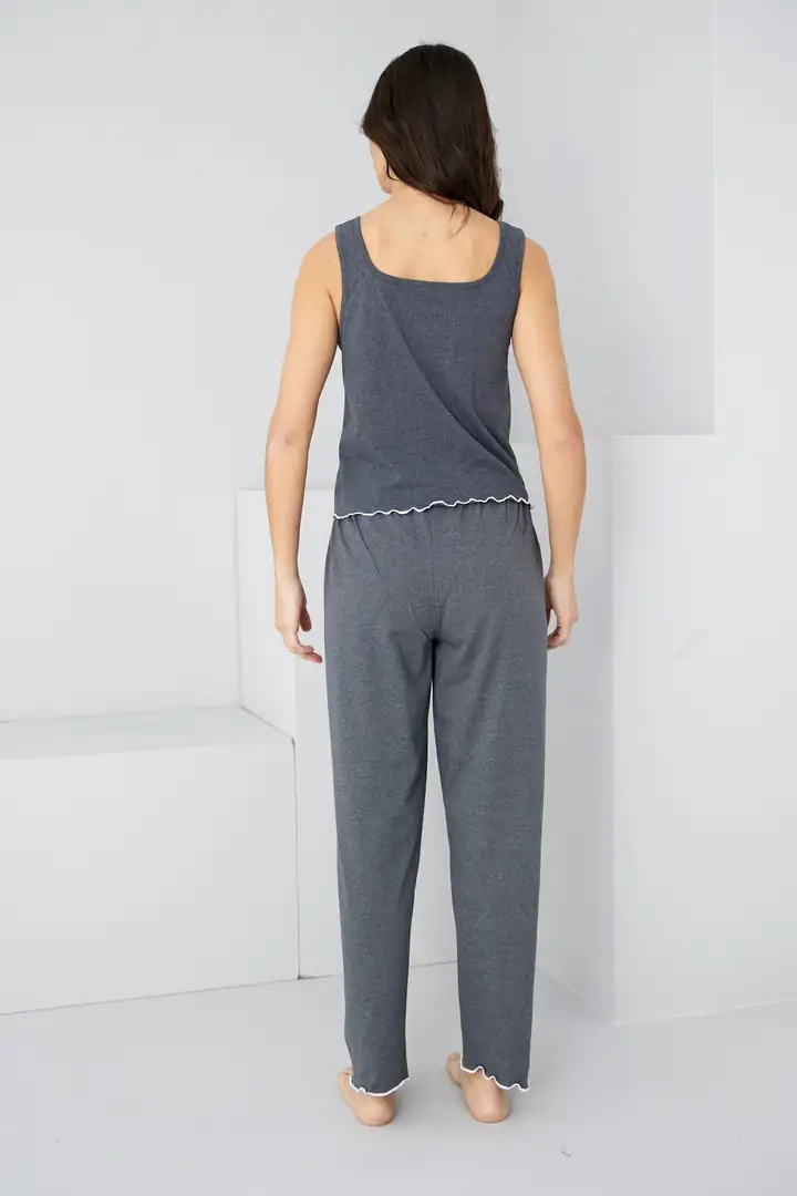 Kalın Askılı Örme Pijama Takım 7884