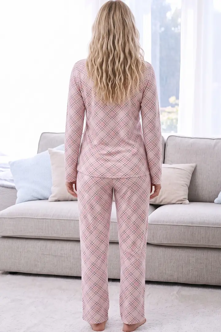 Ekose Desenli Termal Kumaşlı Ultra Soft Yumuşak Örme Pijama Takımı 26226312
