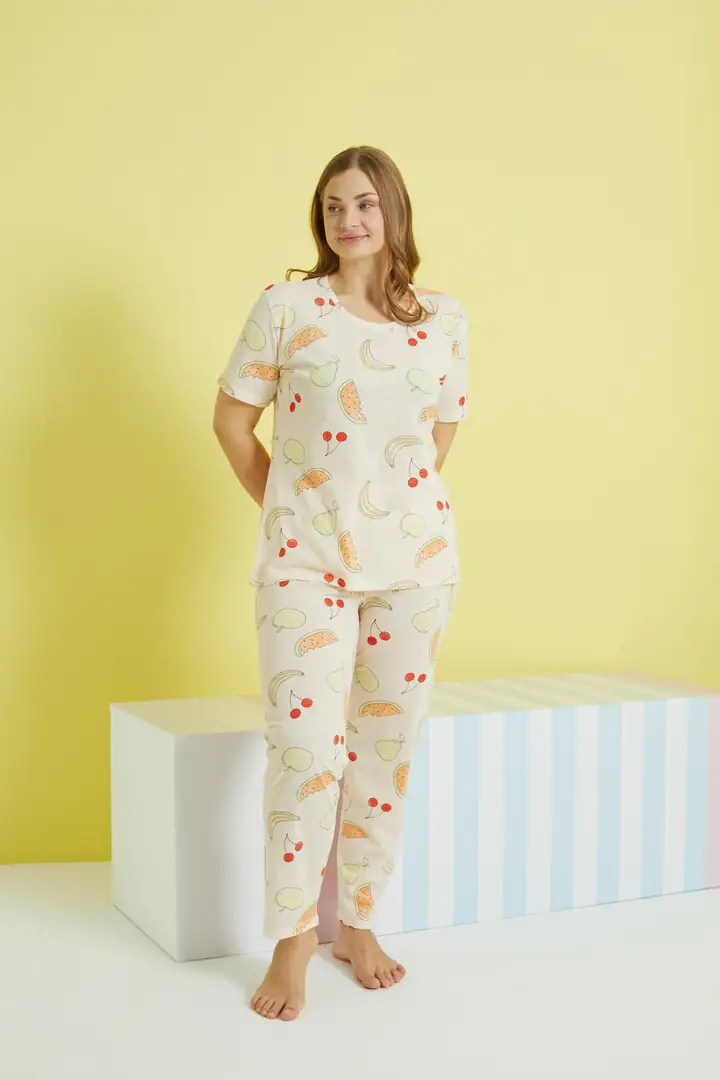 Curve Büyük Beden Battal Boy Örme Pijama Takımı