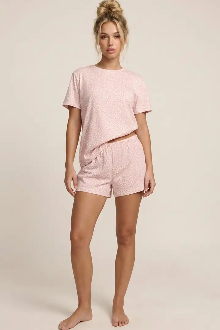 Örme Şortlu Pijama Takım 8056