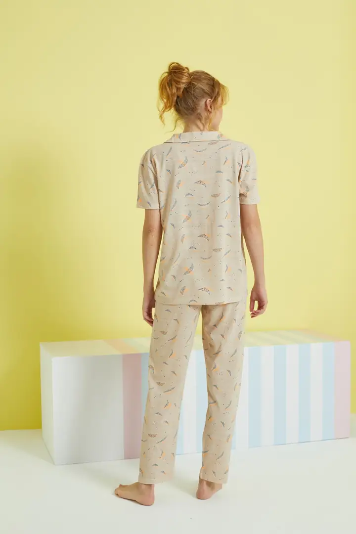 Örme Düğmeli Pijama Takım 24108026
